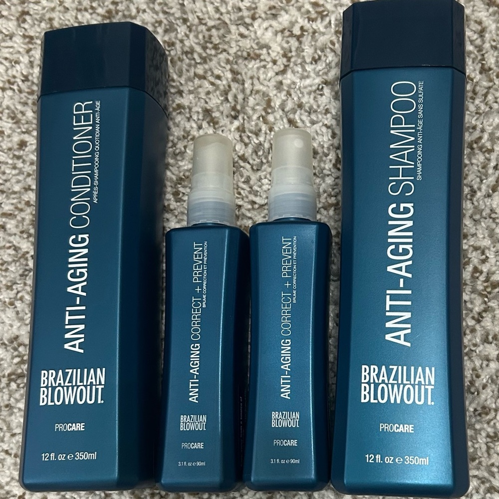 Anti-Aging Shampoo and Conditioner Set w/ Correct Spray Brazilian Blowout